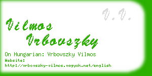 vilmos vrbovszky business card